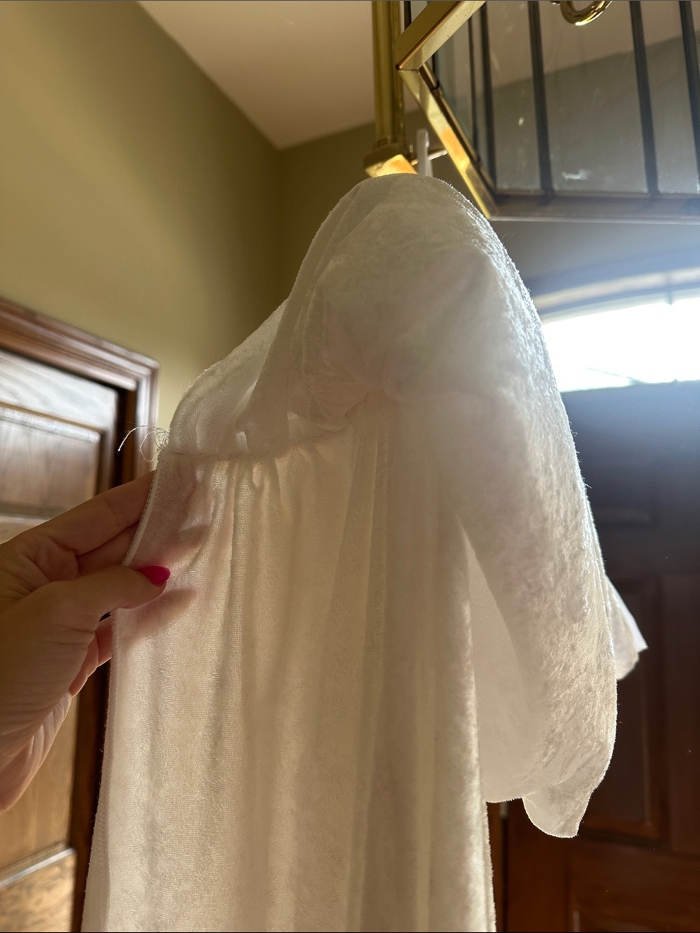 White Velvet Homemade Cape! - Picture 3 of 4